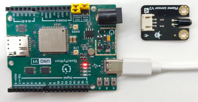 初学者视角体验：【EC800X Duino 开发板】传感器体验-火焰检测传感器！