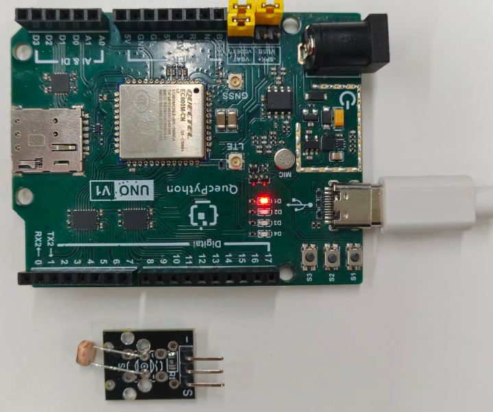 初学者视角体验：【EC800X Duino 开发板】传感器体验-光照传感器