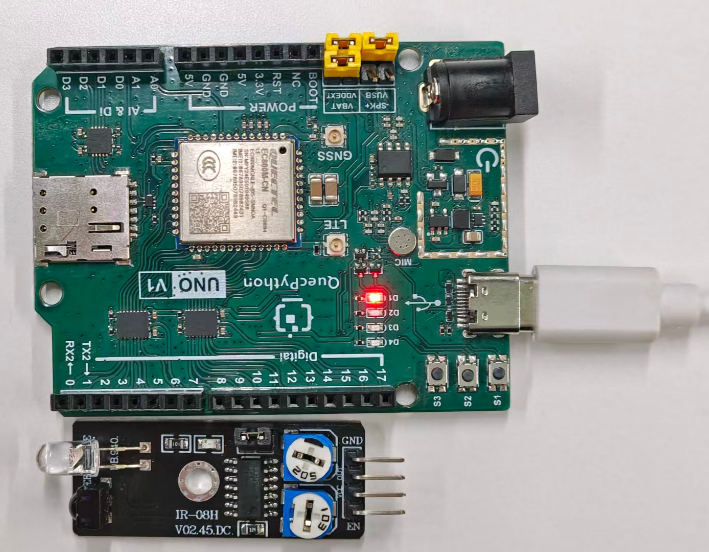 初学者视角体验：【EC800X Duino 开发板】传感器体验-障碍检测！
